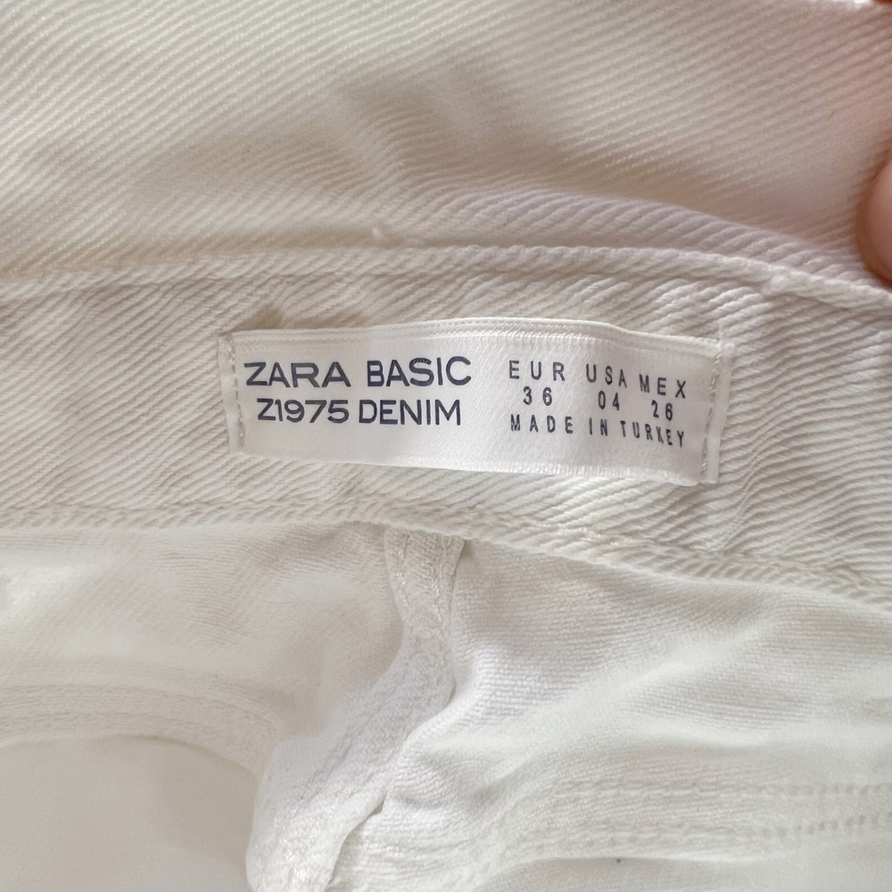 Zara‎ High Waisted White Pearl Denim - Picture 11 of 11